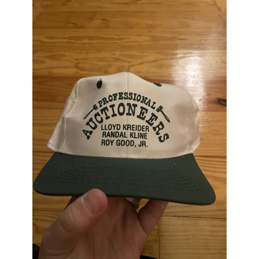 VTG Professional Auctioneers Livestock Hat Two Tone Green Snapback Farm Cap